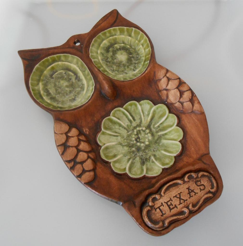 Treasor craft Texas USA Uil schaaltje muurdecoratie, Ophalen of Verzenden