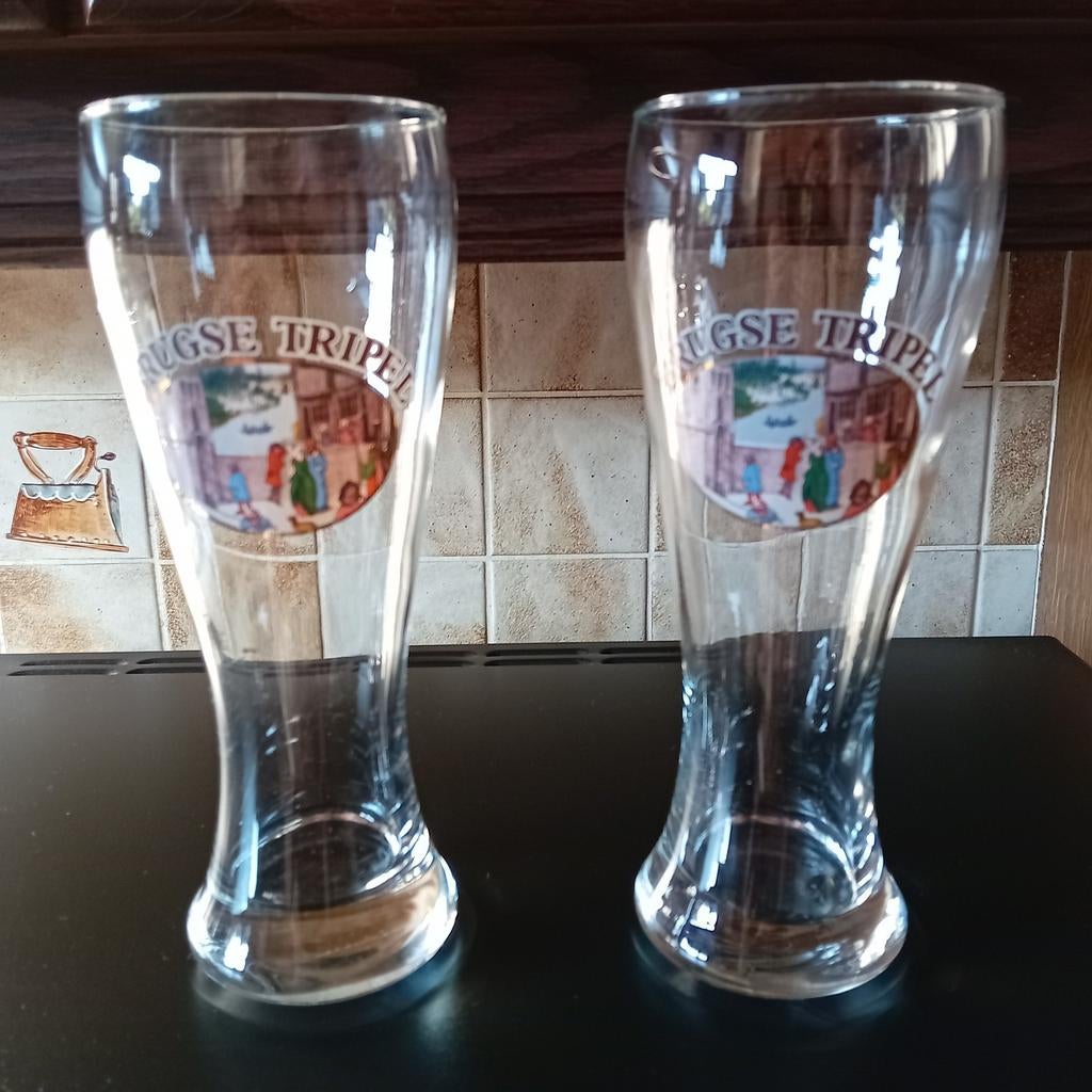 2 verres de Brugge triple 50cl, Enlèvement ou Envoi, Comme neuf