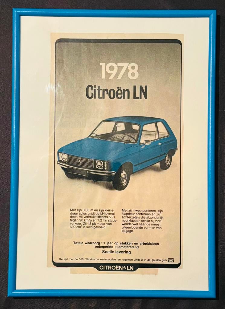 Vintage reclameprints Citroën/Peugeot, Ophalen of Verzenden, Zo goed als nieuw