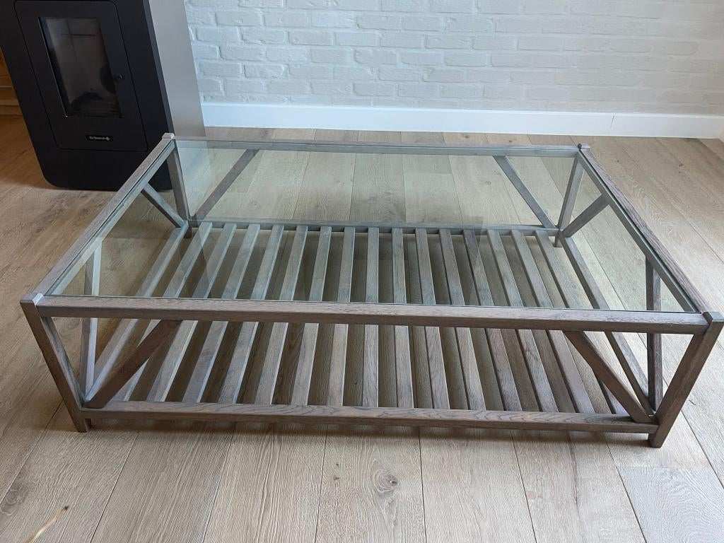 salontafel, Huis en Inrichting, Tafels | Salontafels, Ophalen, 100 tot 150 cm, Licht eiken salontafel, 50 tot 100 cm