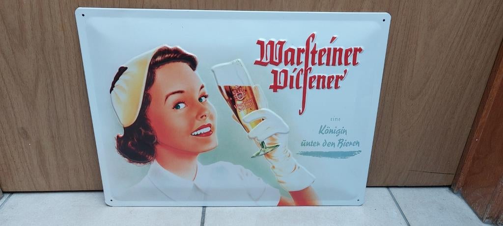 Metalen reclamebord Warsteiner Pilsener, Ophalen of Verzenden, Nieuw, Reclamebord, Plaat of Schild, Overige merken
