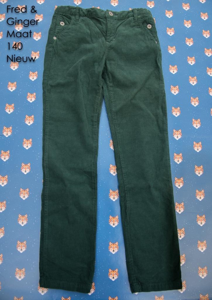 Fred & Ginger Corduroy ribfluweel groen – Maat 140 Nieuw, Kinderen en Baby's, Kinderkleding | Maat 140, Broek, Nieuw, Ophalen of Verzenden