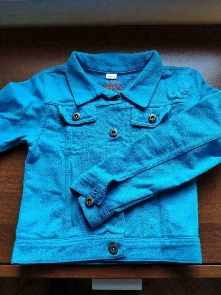Blauw retro vestje - maat 110 116, Ophalen of Verzenden, Zo goed als nieuw, Jongen of Meisje, Trui of Vest