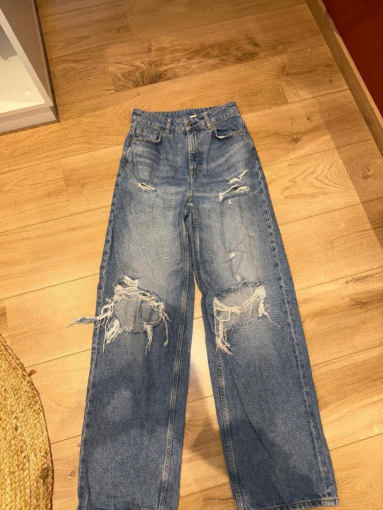 Jeans H&M trouée, H&M, Enlèvement ou Envoi, Bleu, Comme neuf