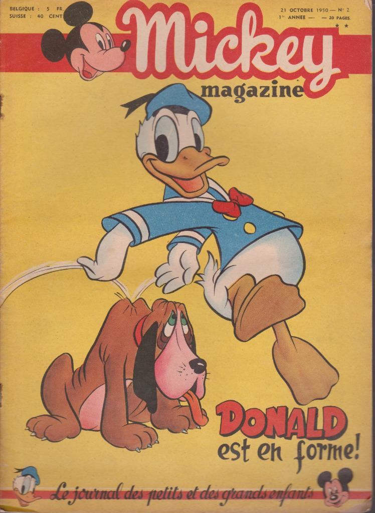 MICKEY MAGAZINE n 2 à 8 + 1ère page du n 1-  RARE - 20 €, Livres, Enlèvement ou Envoi, Fiction, Walt DISNEY, Utilisé