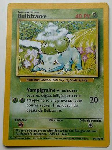 Carte POKÉMON 1995 Bulbizarre 44/102, Hobby & Loisirs créatifs, Jeux de cartes à collectionner | Pokémon, Enlèvement, Comme neuf