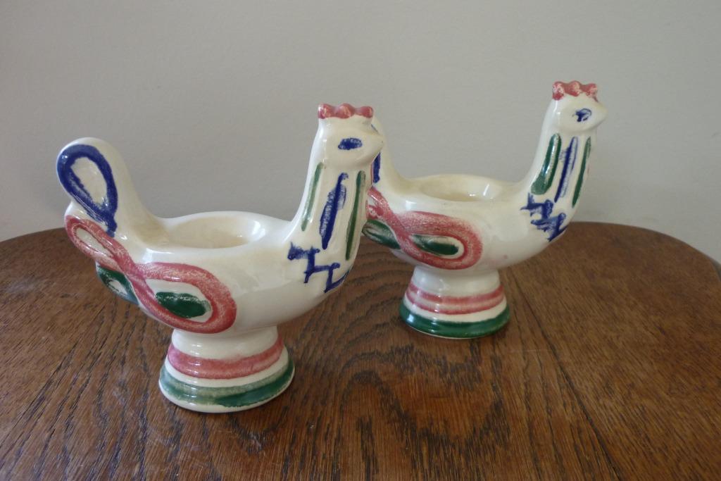 Decoratief koppel kippen in aardewerk, Ophalen of Verzenden, Zo goed als nieuw