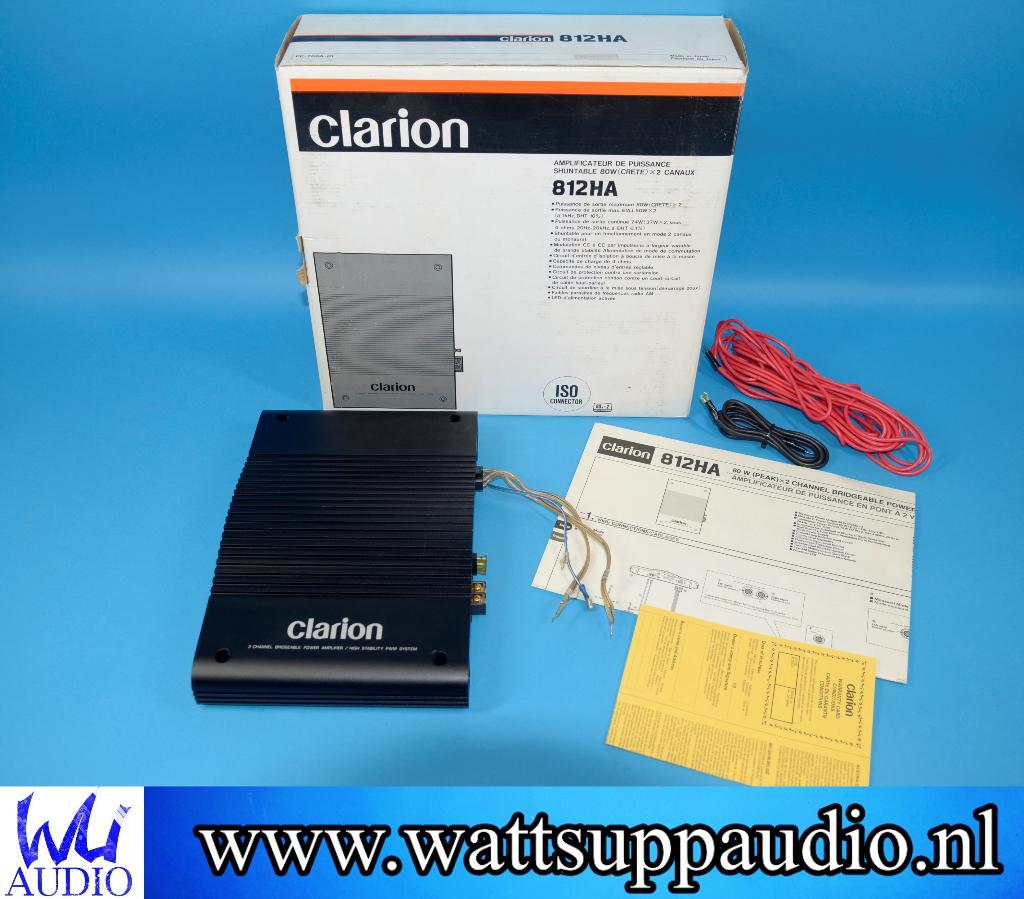 Clarion 812HA 2 kanaals versterker // Japan, Auto diversen, Autospeakers, Ophalen of Verzenden, Gebruikt