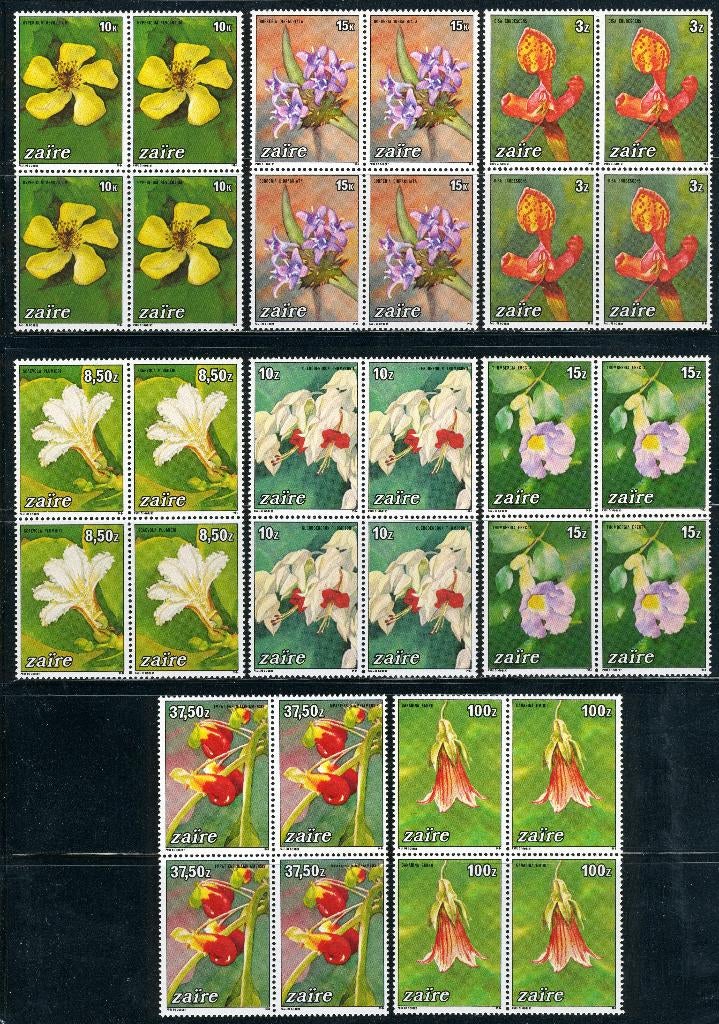 ZAIRE 1231/1238 4 pièces 1984 - Fleurs du Zaïre, Enlèvement ou Envoi, Non oblitéré, Neuf