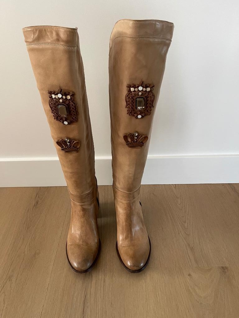 Exclusieve laarzen, Beige, Comme neuf, Bottes hautes, Elisa cavaletti
