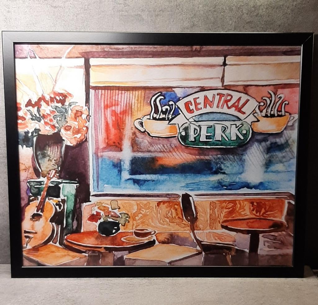 FRIENDS/De serie/Central perk/canvas in kader, Enlèvement ou Envoi, Neuf