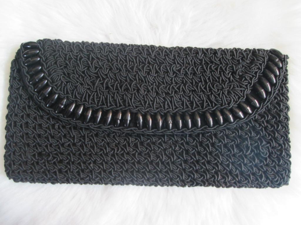 sac pochette noir vintage, Ophalen of Verzenden, Zo goed als nieuw, Zwart, Avondtasje