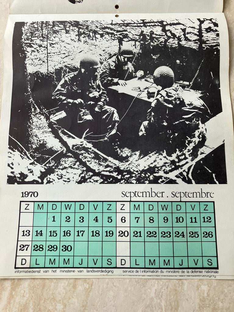 VINTAGE LEGER/OORLOG-kalender 1970., Enlèvement ou Envoi