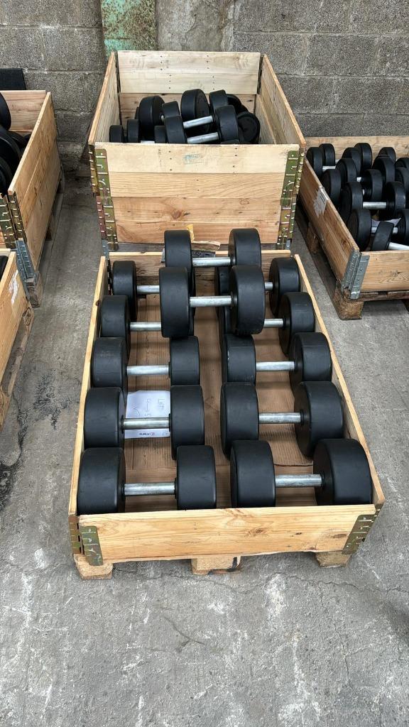 Lot d'haltères TechnoGym de 10 à 30 KG, Ophalen of Verzenden, Gebruikt, Benen, Dumbbell