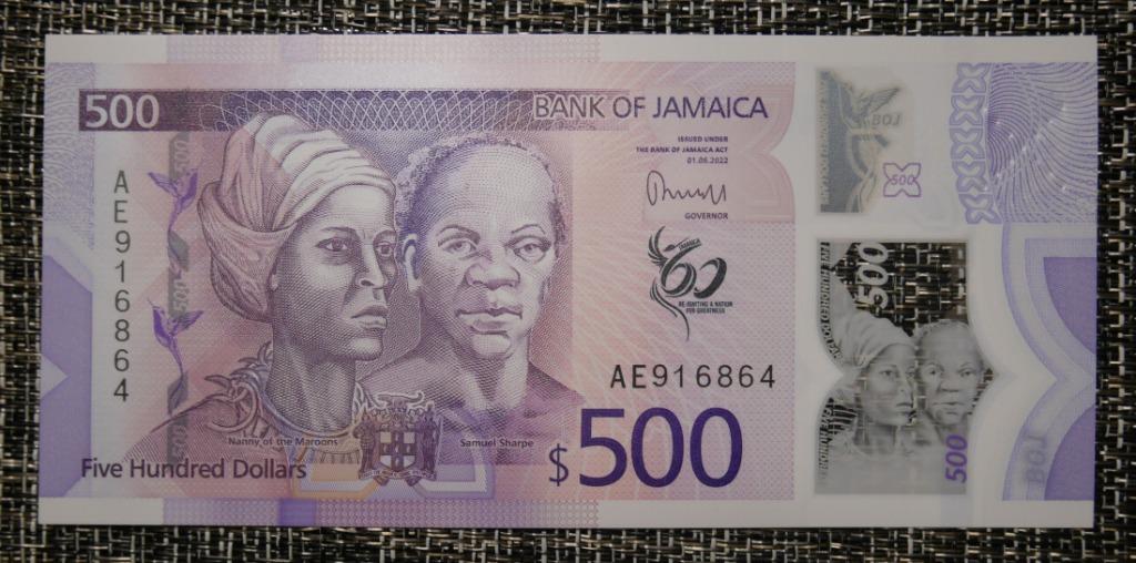 Billet 500 Dollars Jamaica 2023 UNC Polymer, Enlèvement ou Envoi, Autres pays, Série