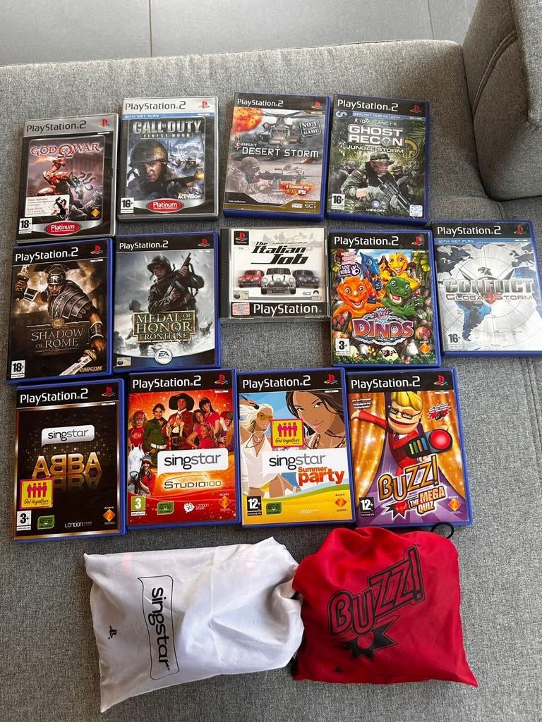 Playstation 2 met kabels incl. Spelletjes, Games en Spelcomputers, Spelcomputers | Sony PlayStation 2, Ophalen, Gebruikt, Phat