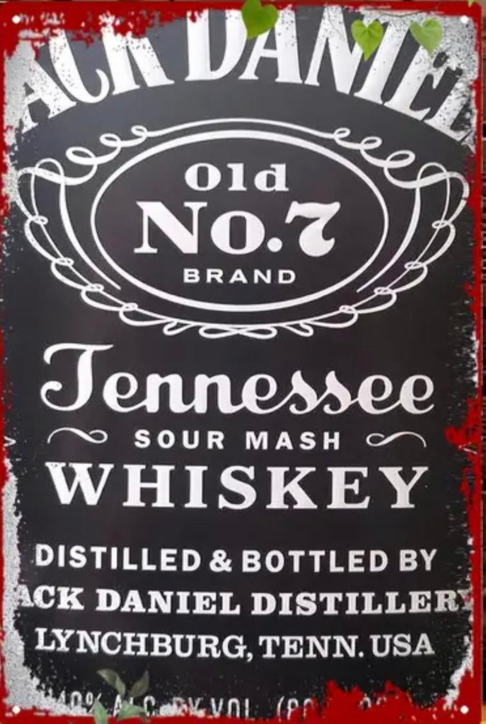 Metalen reclamebord Jack Daniel’s 4 - retro vintage mancave, Ophalen of Verzenden, Nieuw, Reclamebord