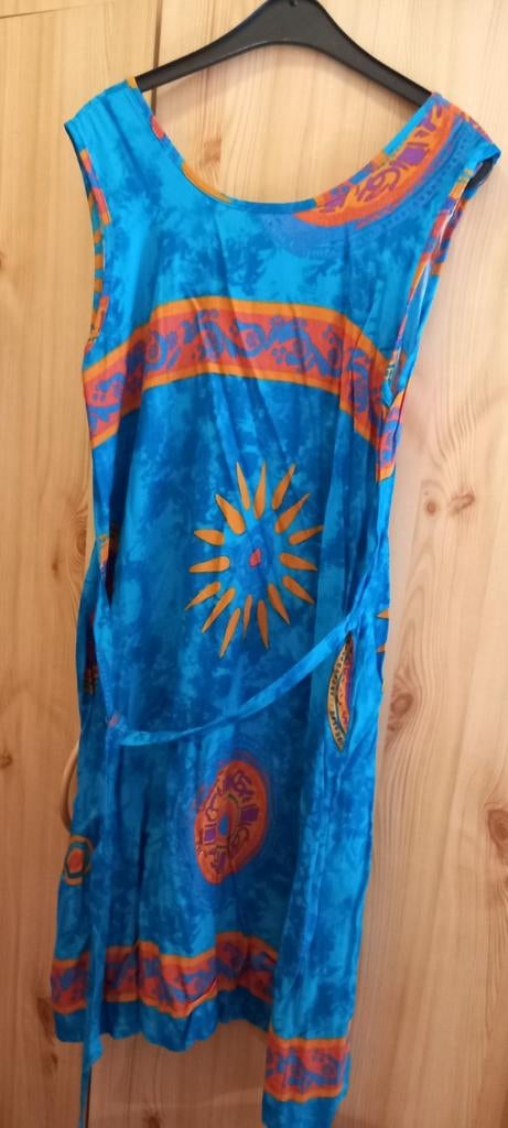 Satijnen zomerkleedje S/M, Maat 38/40 (M), Blauw, Ophalen of Verzenden, Zo goed als nieuw