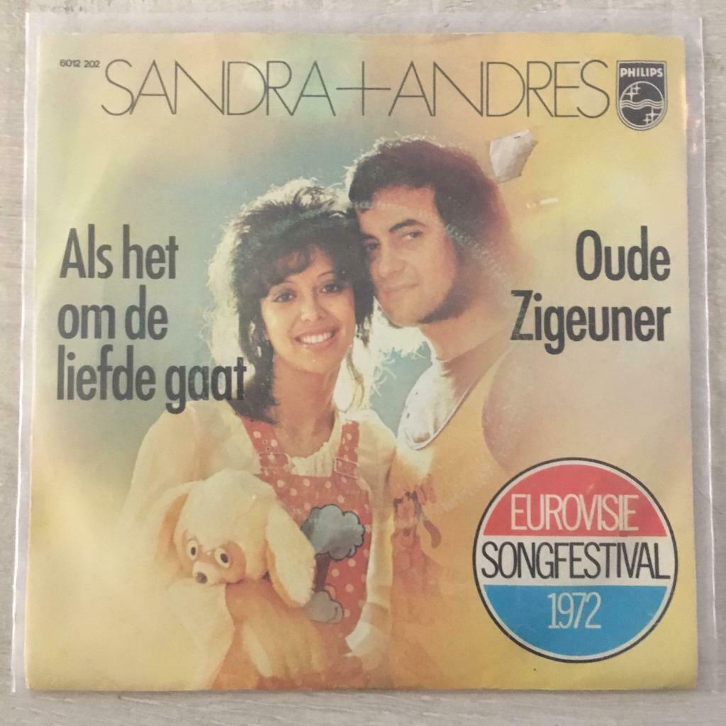 7" Sandra + Andres - Als Het Om De Liefde Gaat VG+, Verzenden, 7 inch, Pop, Single