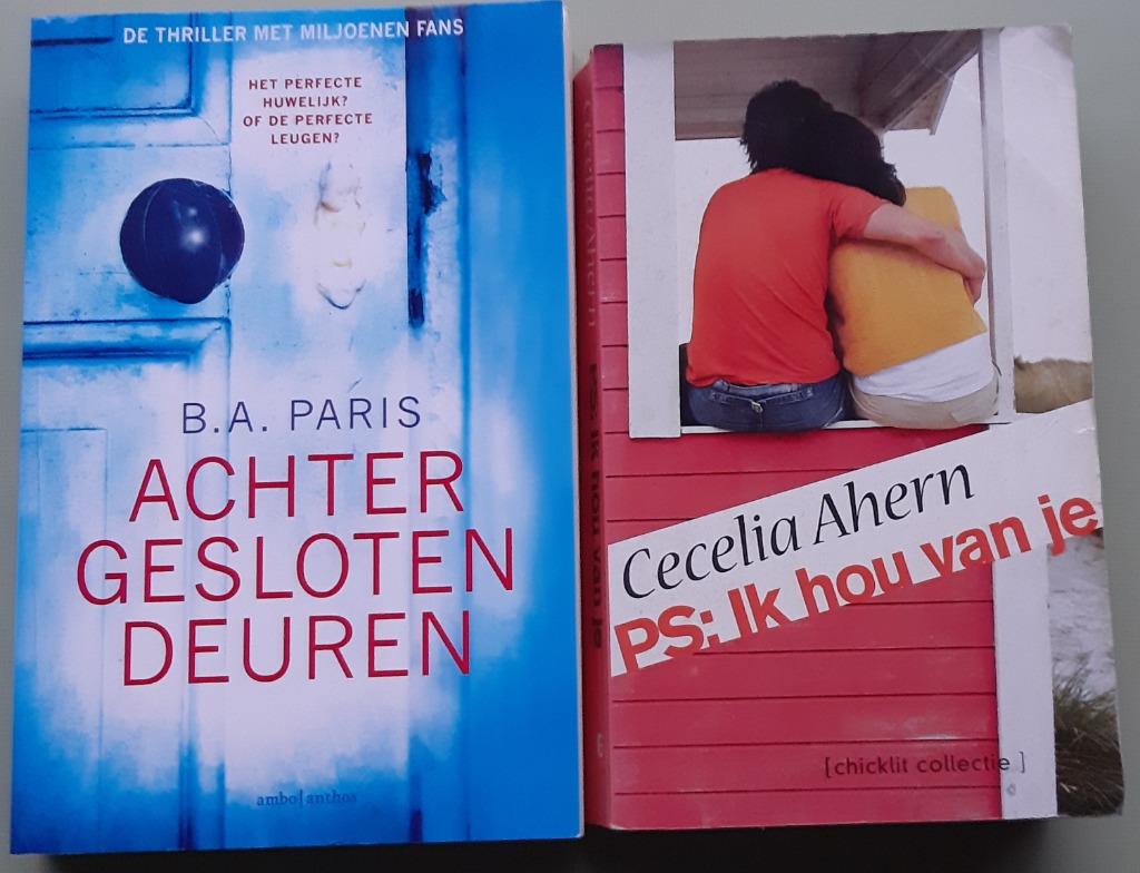 Thriller-Achter gesloten deuren + Roman-PS: Ik hou van je, Enlèvement ou Envoi, Utilisé, Pays-Bas