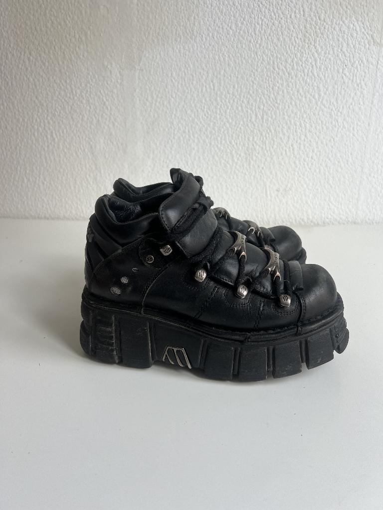 New Rock Platform Boots Black - EUR 40 Unisex, New Rock, Zwart, Lage of Enkellaarzen, Ophalen of Verzenden
