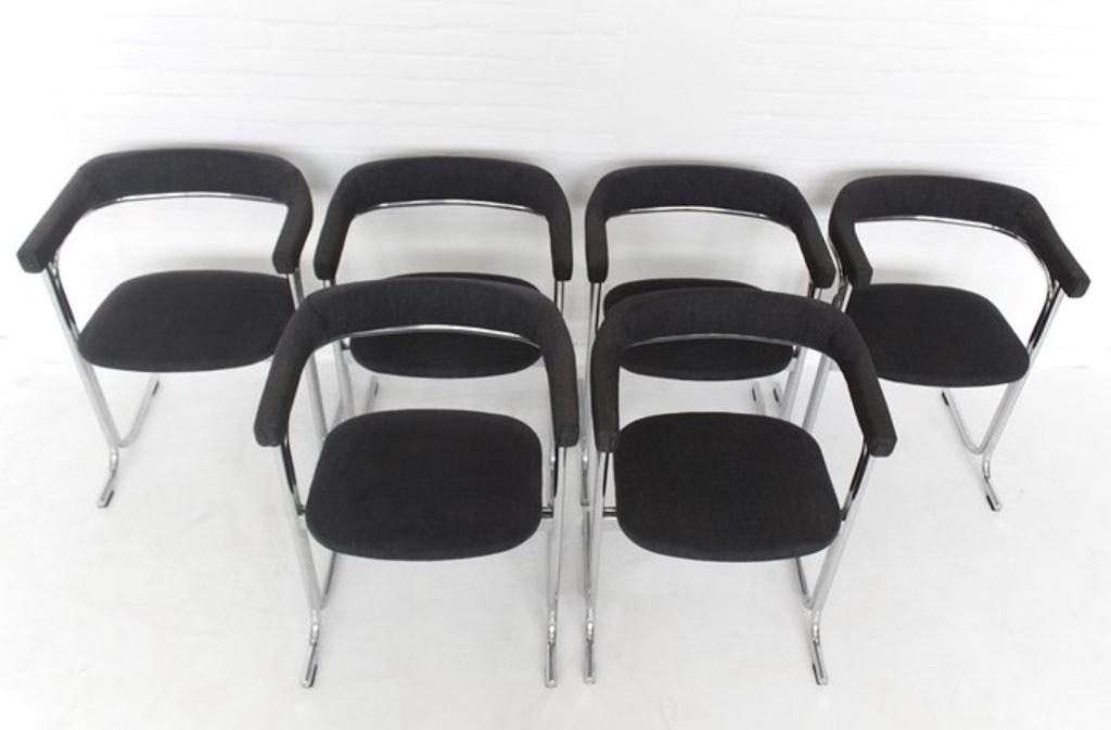 Chaises Vintage 70, Maison & Meubles, Tissus, Mid century, Gris, Enlèvement
