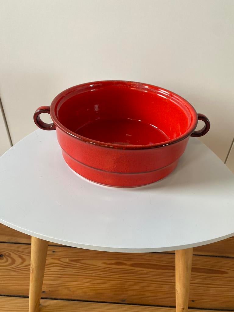 Plat céramique  vintage rouge West Germany Jasba, Antiquités & Art, Enlèvement ou Envoi