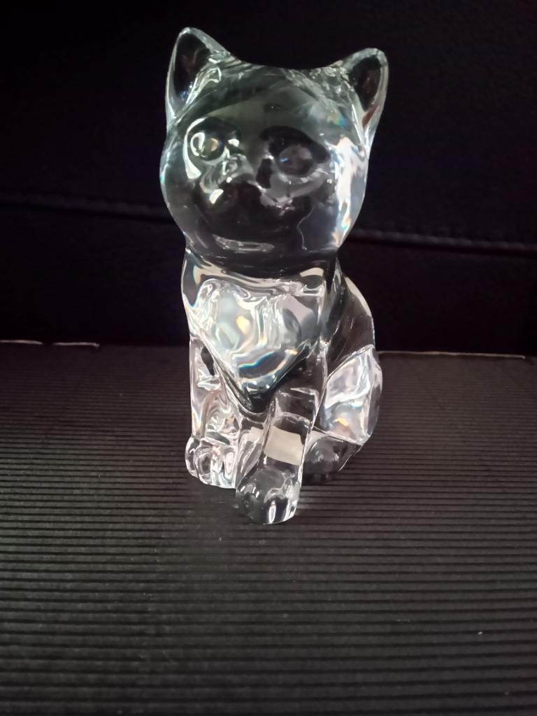 Figurine chat en verre cristal, Enlèvement, Comme neuf