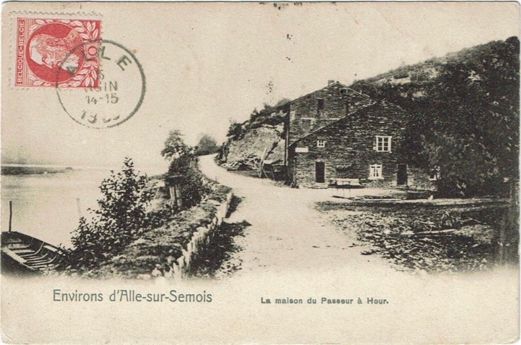 Alle s/Semois La maison du Passeur à Hour 1909, Envoi, Avant 1920, Affranchie, Namur