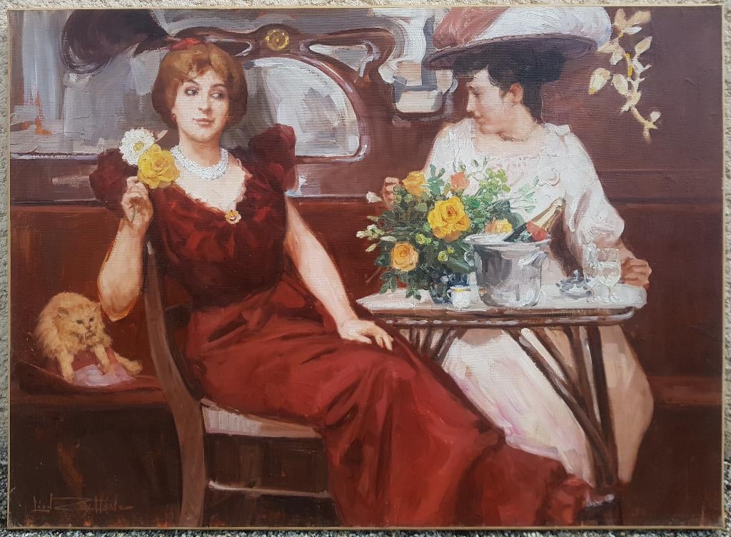 ZEYTLINE - Grand tableau 1930 - élégantes à Paris, Enlèvement ou Envoi