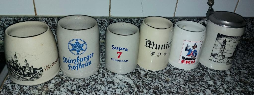 Lot de 6 chopes, Antiquités & Art, Enlèvement ou Envoi