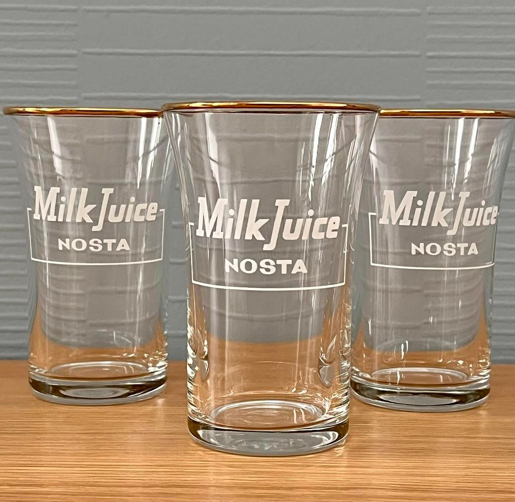 Milk Juice Nosta glaasjes, Verzenden, Zo goed als nieuw, Overige typen