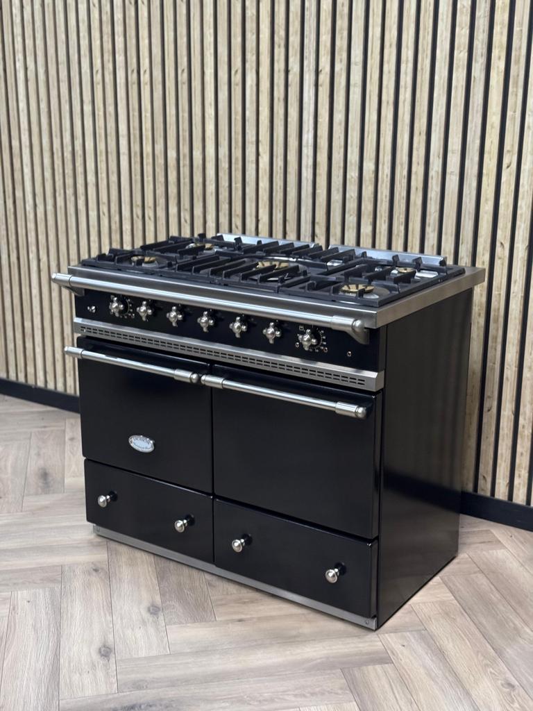 Nette Lacanche Zwart Gas 100cm + dubbele oven, Ophalen of Verzenden