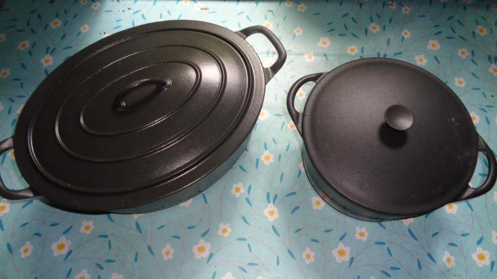 GIETIJZEREN OVENSCHALEN, Ophalen of Verzenden, Gebruikt, Gietijzer