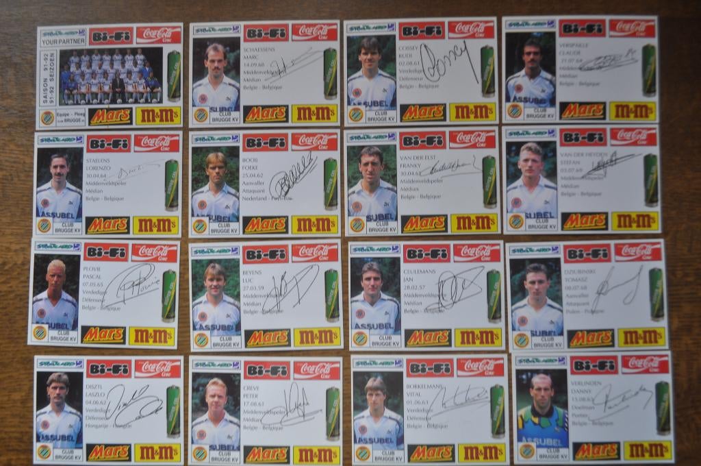 SPORTCARD COMPLETE SET 16 CARDS CLUB BRUGGE KV., Verzenden, Zo goed als nieuw, Meerdere plaatjes