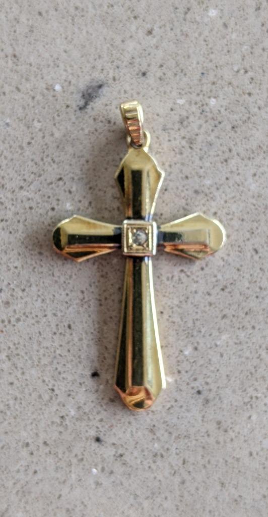 Croix plaquée or, plaquée ou, Enlèvement ou Envoi, Comme neuf, Bijoux, Christianisme | Catholique