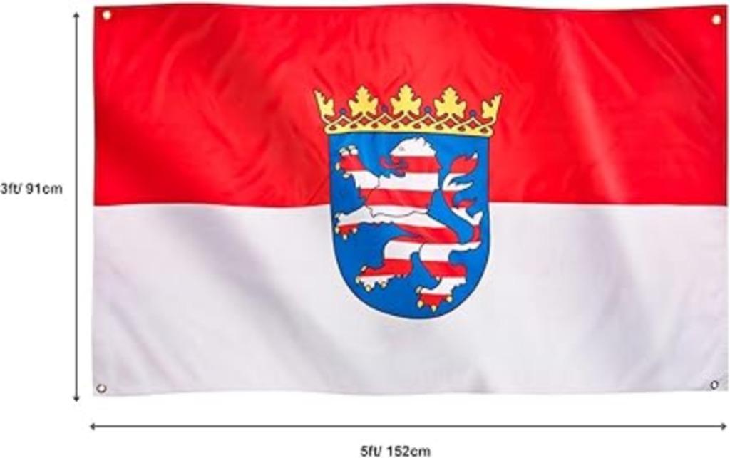 Drapeau de la Hesse | 91 x 152 cm | Nouveau, Divers, Drapeaux & Banderoles, Neuf, -, -, Runesol