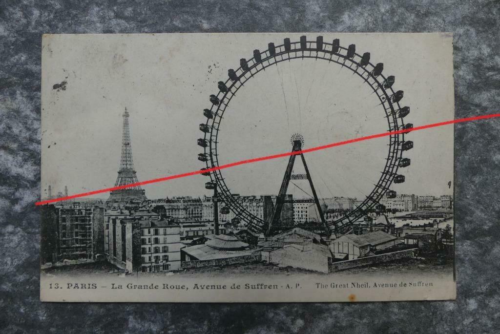 Postkaart 1919 Parijs Paris La grande roue avenue de Suffren, Enlèvement ou Envoi, Avant 1920, Affranchie, France