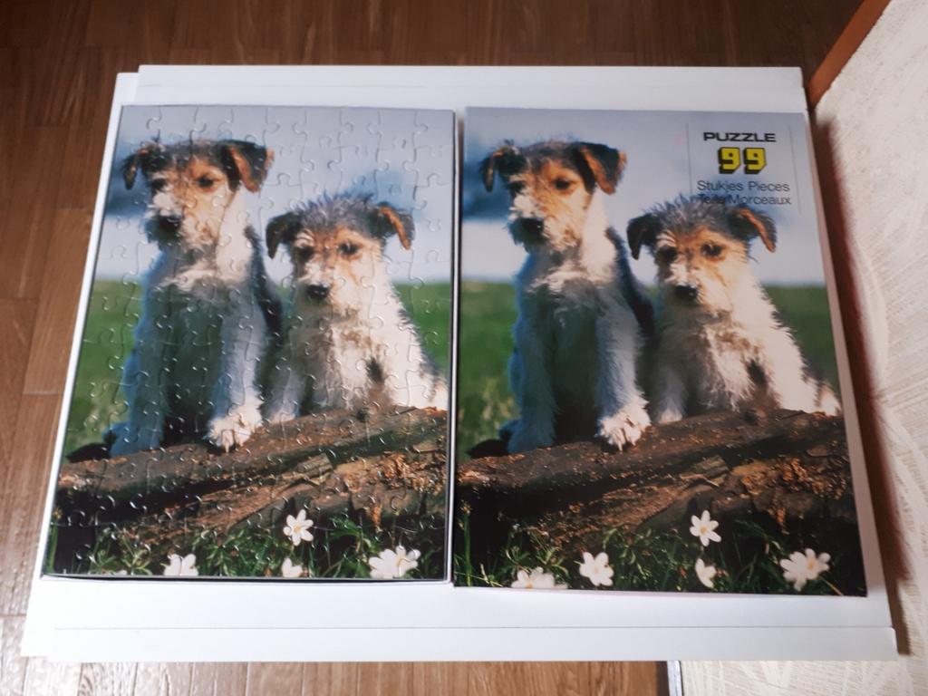 Kartonnen hondjes puzzle 99 stukjes, Enlèvement ou Envoi, Utilisé