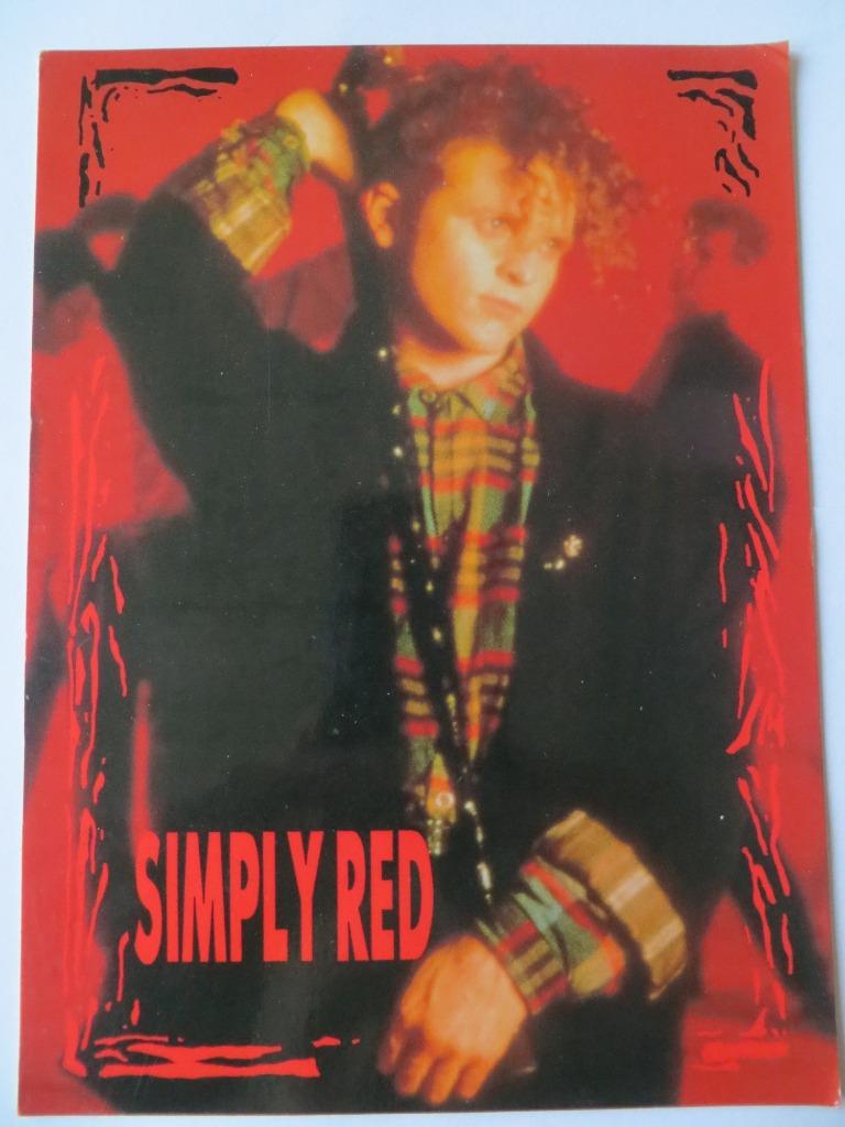 SIMPLY RED VINTAGE PROMO POSTCARD, Verzenden, Gebruikt, Foto of Kaart