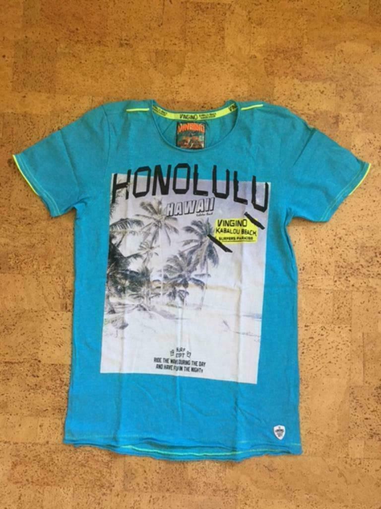 als nieuw! turquoise T-shirt Vingino Honolulu - maat 14j, Enfants & Bébés, Vêtements enfant | Taille 164, Garçon, Enlèvement ou Envoi