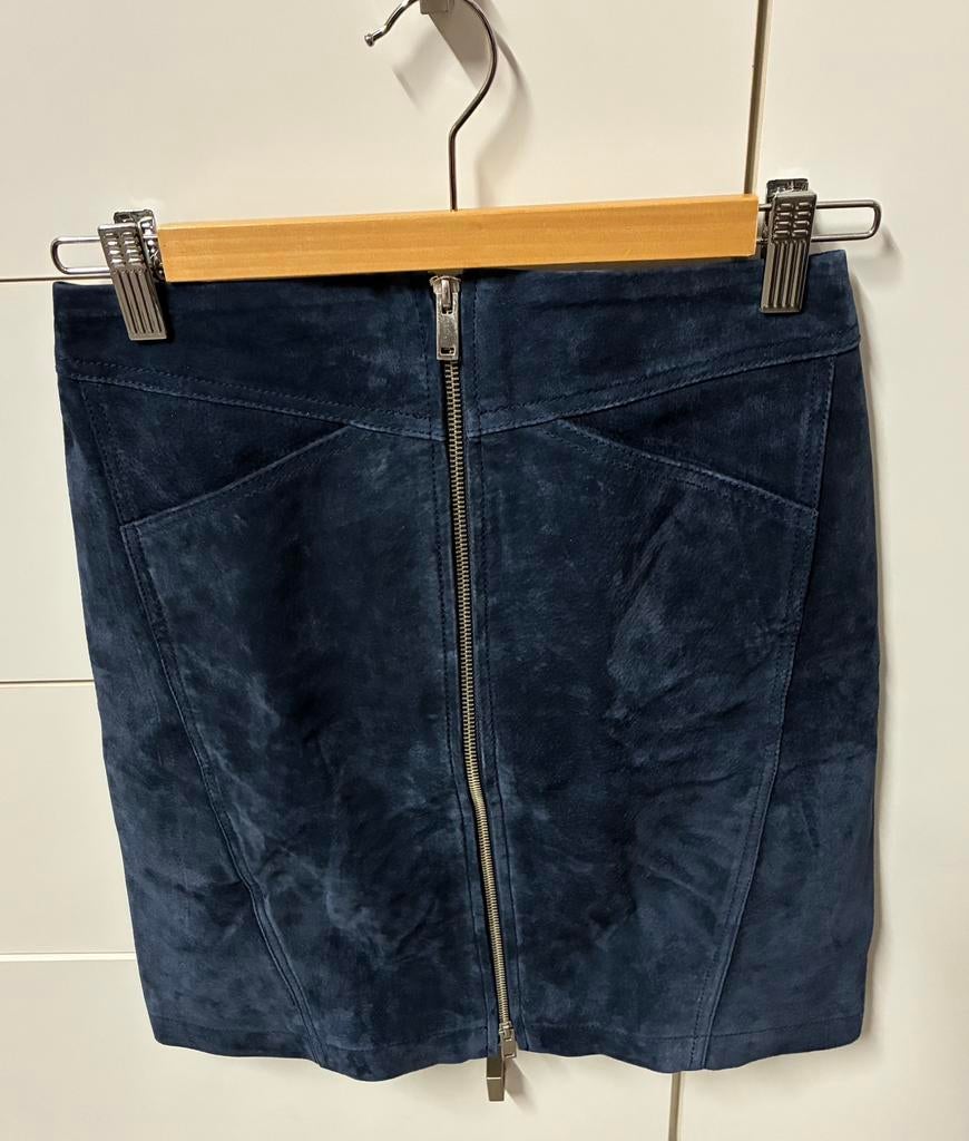 Jupe en cuir MNG taille XS, Enlèvement ou Envoi, Comme neuf, Taille 34 (XS) ou plus petite, Bleu