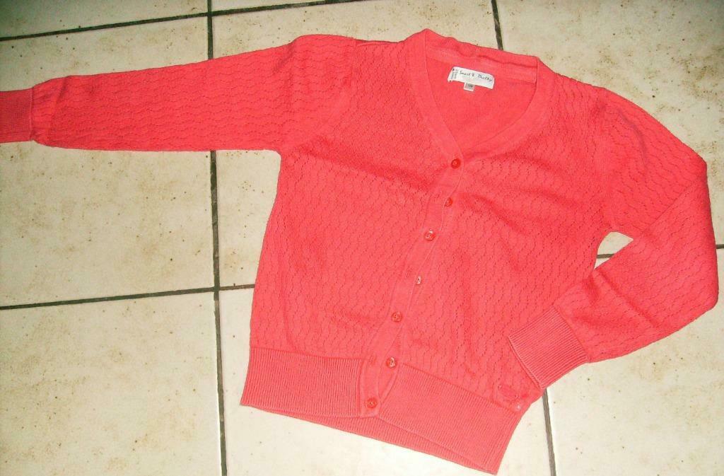 donker roze golfje met gaatjes128, Enlèvement ou Envoi, Utilisé, Fille, Pull ou Veste