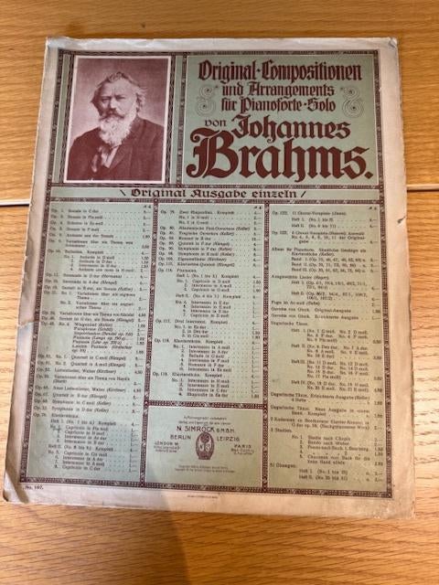 Set van 5 oude Brahms-partituren (Edition Peters & Simrock), Muziek en Instrumenten, Gebruikt, Klassiek, Ophalen of Verzenden