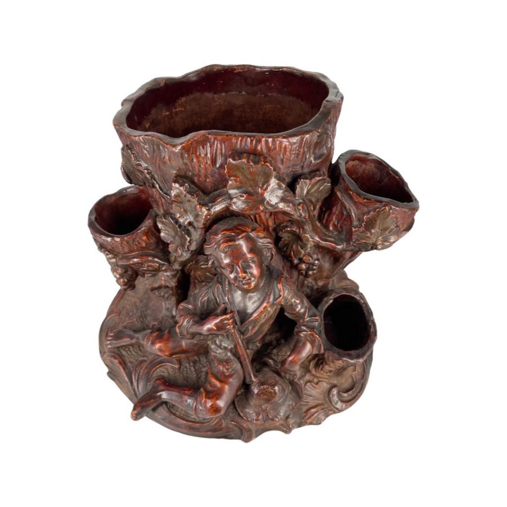 Grote terracotta snuifdoos Uffrecht & Co 96 Duitsland, Antiek en Kunst, Ophalen of Verzenden