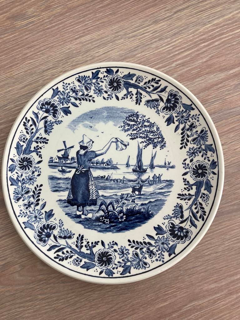 Delfts blauw vintage 1920’s bord Boch Royaal Sfinx Holland, Ophalen of Verzenden