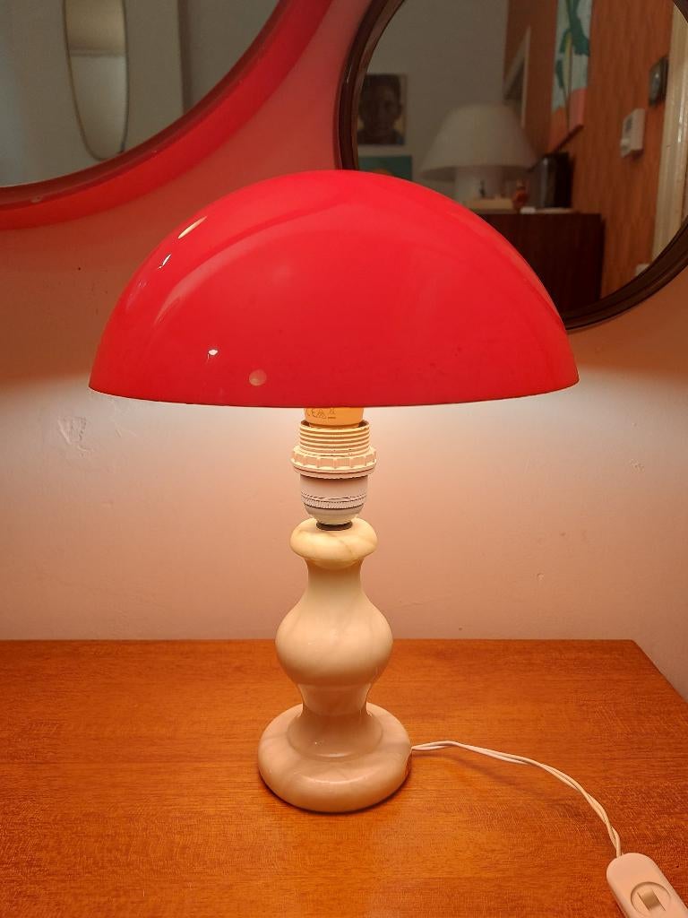 Space Age oranje mushroom tafellamp, 1970s, Enlèvement, Comme neuf, Mid-century, Spot de sol