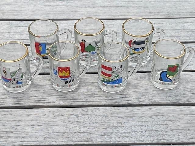 Blason des villes de Bacchus en verre, Collections, Verres & Petits Verres, Enlèvement ou Envoi