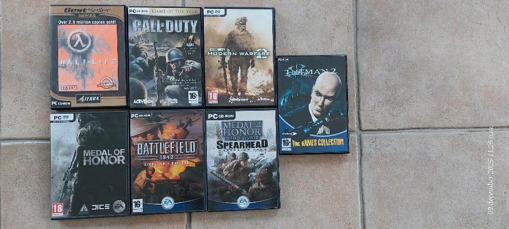 PC GAMES-Medal of Honour-Call of duty-Battlefield-Hitman, Ophalen of Verzenden, Zo goed als nieuw