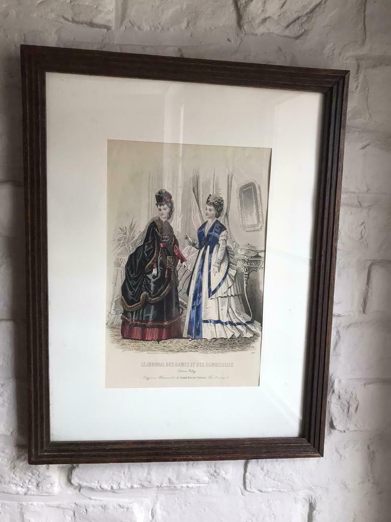 Modegravure uit Le Journal Des Dames et Des Demoiselles, Antiquités & Art, Enlèvement ou Envoi
